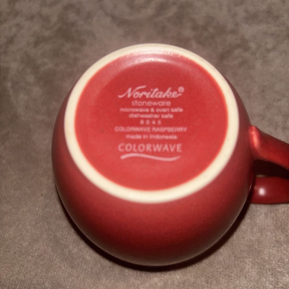 NORITAKE Colorwave Raspberry Red Mug*Coffee Tea*Stoneware*Contemporary - Picture 4 of 5